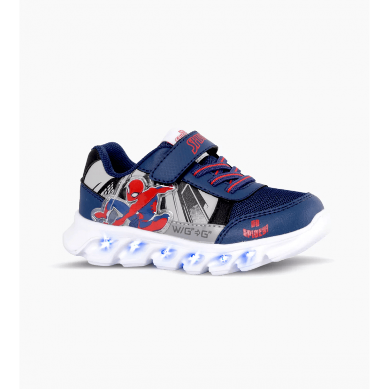 ZAPATILLA FOOTY SPIDERMAN HEROIC AZUL CON LUZ AL PISAR