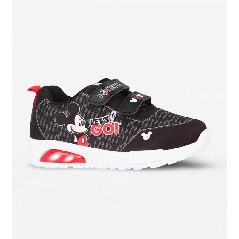 ZAPATILLAS FOOTY POP MICKEY LETS GO NEGRO CON LUZ AL PISAR