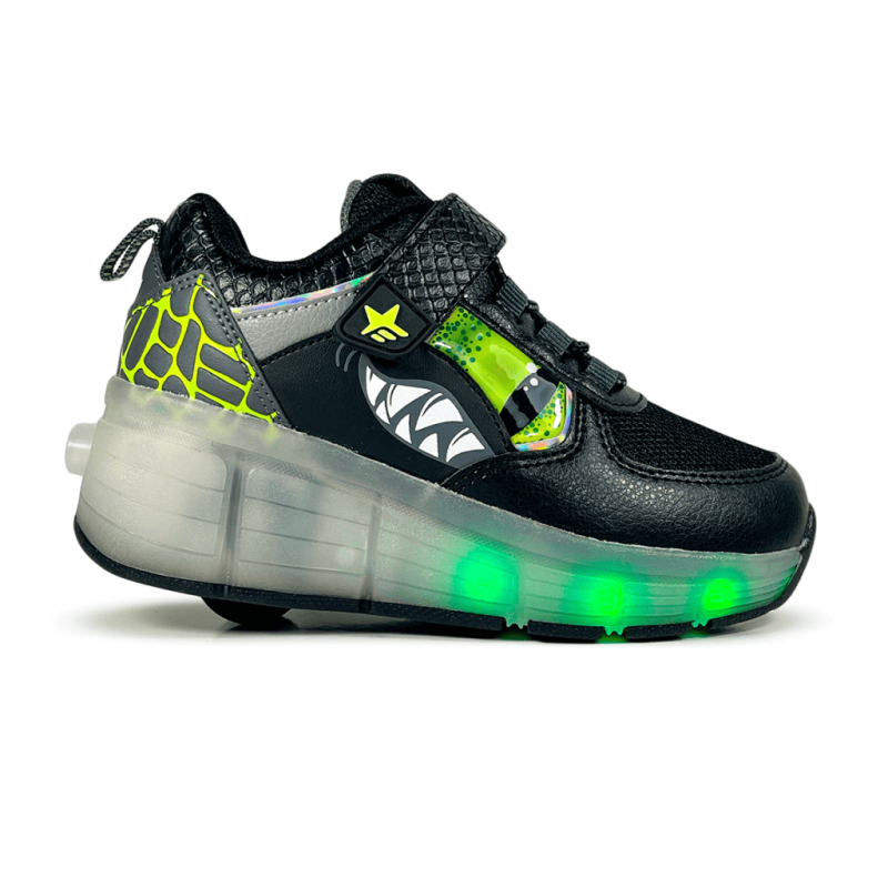 ZAPATILLAS FOOTY ROLLER SHARK CON LUCES LED RECARGABLE