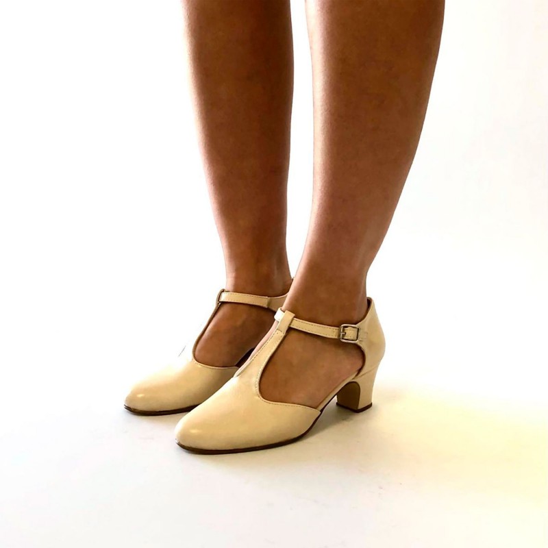 ZAPATOS DANZA FOLCLORE ZOTZ PU BEIGE