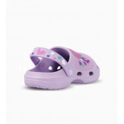 CLOGS FOOTY HEART RAINBOW LILA CON LUZ