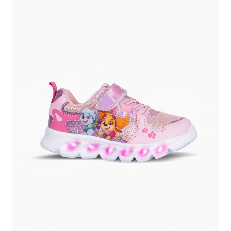 ZAPATILLAS FOOTY PAW PATROL TEAM ROSA CON LUZ AL PISAR