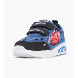 ZAPATILLAS FOOTY POP CARS FIRE AZUL CON LUZ AL PISAR