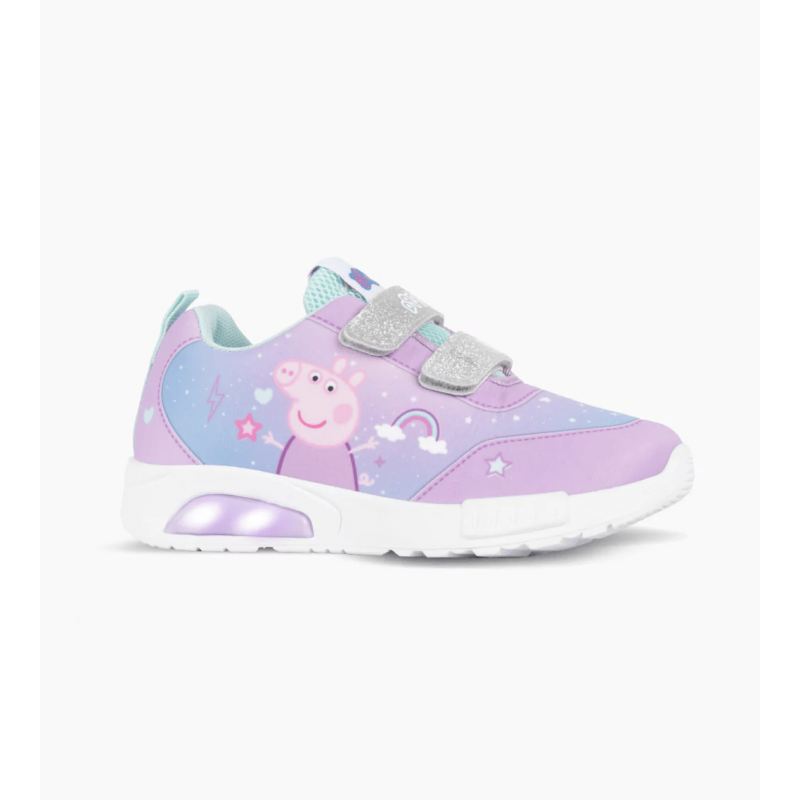 ZAPATILLAS FOOTY POP PEPPA PIG CLOUD LILA CON LUZ AL PISAR