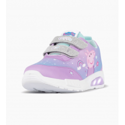 ZAPATILLAS FOOTY POP PEPPA PIG CLOUD LILA CON LUZ AL PISAR