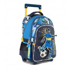 MOCHILA CARRO FOOTY F2221 DINAMIC FUTBOL C/LUZ 18" AZUL