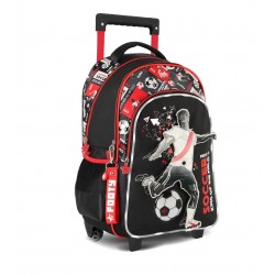 MOCHILA CARRO FOOTY F2221 DINAMIC FUTBOL C/LUZ 18" ROJO