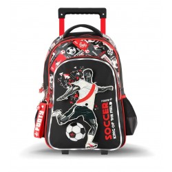 MOCHILA CARRO FOOTY F2221 DINAMIC FUTBOL C/LUZ 18" ROJO