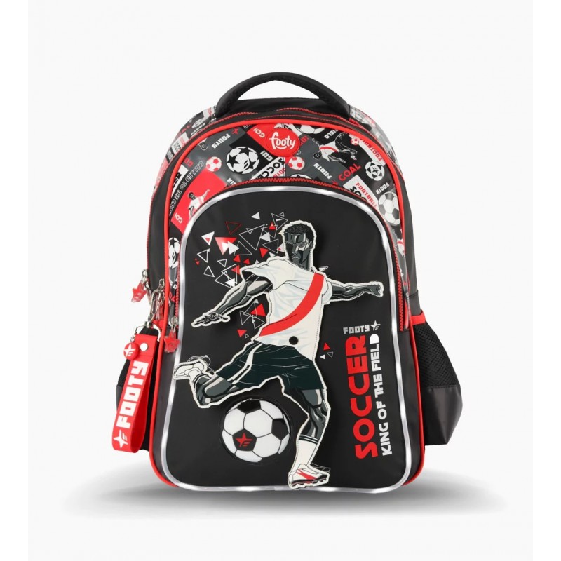 MOCHILA FOOTY F2223 DINAMIC FUTBOL C/LUZ 18" ROJO