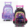 MOCHILA C/CARRO FOOTY C/LED HOLOGRAM STAR NEGRO 18"