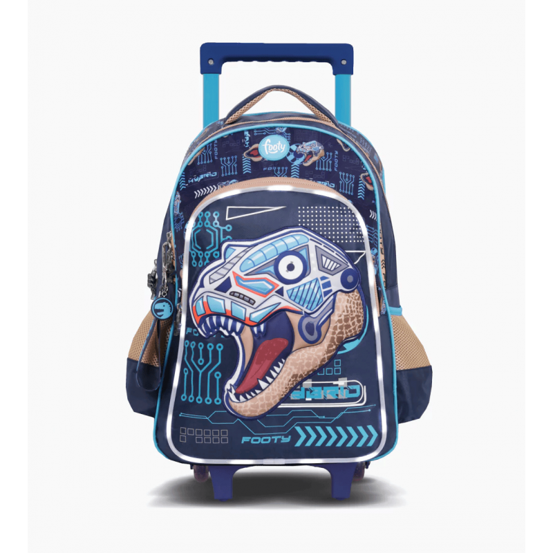 MOCHILA C/CARRO FOOTY C/LED TRANFORMER 18" AZUL