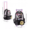 MOCHILA C/CARRO FOOTY C/LED HAPPY SMILE NEGRO 18"