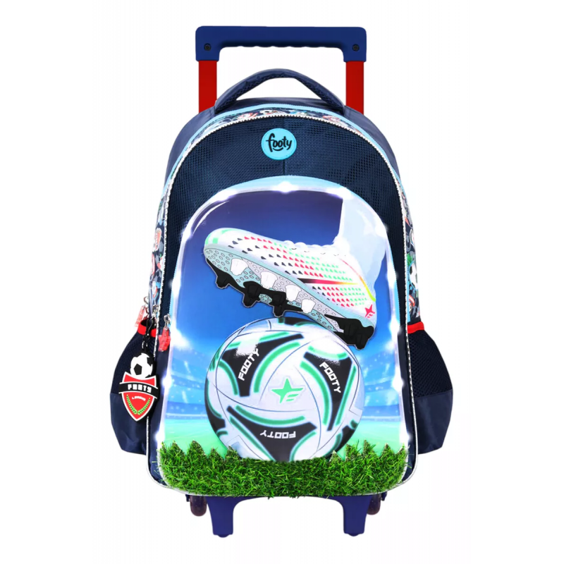 MOCHILA C/CARRO FOOTY C/LED CHAMPIONS LEAGUE 18" AZUL