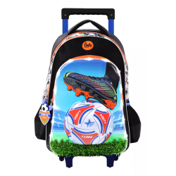 MOCHILA C/CARRO FOOTY C/LED CHAMPIONS LEAGUE 18" NEGRO