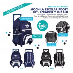 MOCHILA C/CARRO FOOTY C/LED JOYSTICK 18" NEGRO