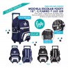 MOCHILA C/CARRO FOOTY C/LED JOYSTICK 18" AZUL