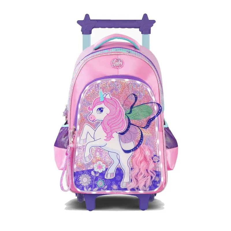 MOCHILA C/CARRO FOOTY C/LED UNICORN WINGS