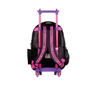 MOCHILA CARRO FOOTY  F6161 18" C/LED HAPPY SMILE NEGRA