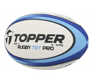 PELOTA TOPPER RUGBY 173128 TRY PRO BLANCO/AZUL