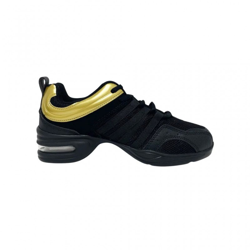 ZAPATILLA TECNICA DE DANZA / BAILE / ENSAYO NEGRO/DORADO C/CAMARA DE AIRE
