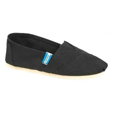 ALPARGATA CONFORTABLE NEGRO REFORZADA SUELA PVC