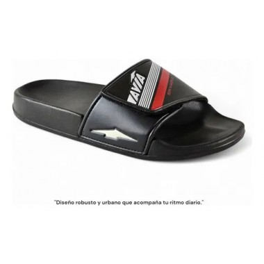 CHINELAS AVIA 00616 FIT NEGRO/BLANCO/ROJO FAJA C/ABROJO