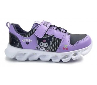 ZAPATILLAS FOOTY KUROMI NEGRO/LILA ABROJO Y LUZ