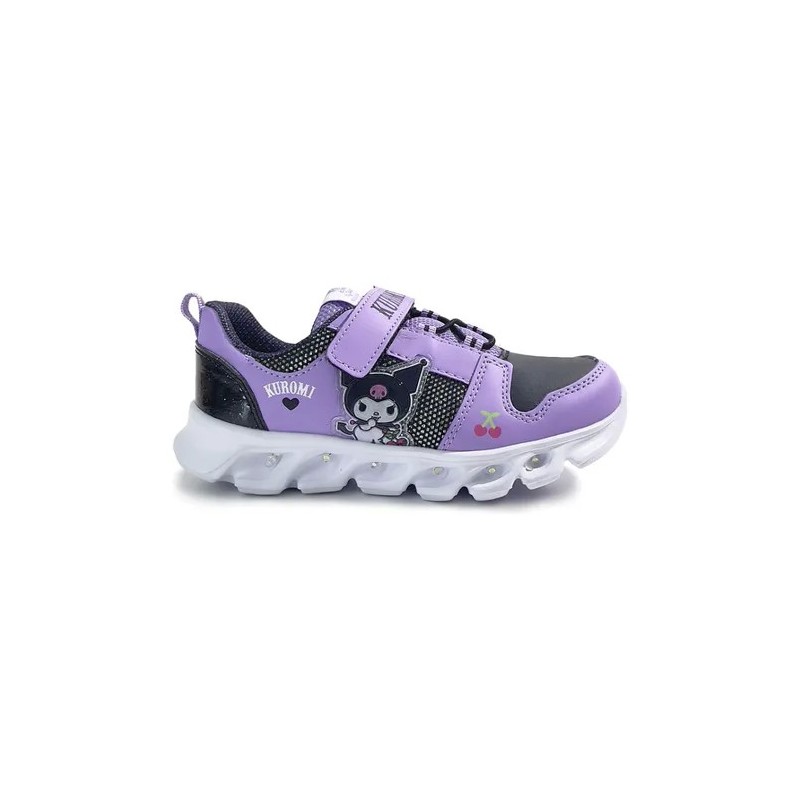 ZAPATILLAS FOOTY KUROMI NEGRO/LILA ABROJO Y LUZ