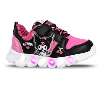 ZAPATILLAS FOOTY KUROMI KU303 NEGRO/FUCSIA ABROJO Y LUZ
