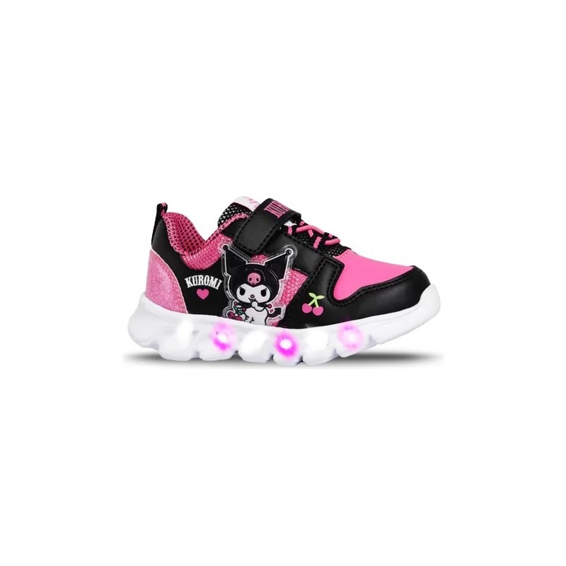 ZAPATILLAS FOOTY KUROMI KU303 NEGRO/FUCSIA ABROJO Y LUZ