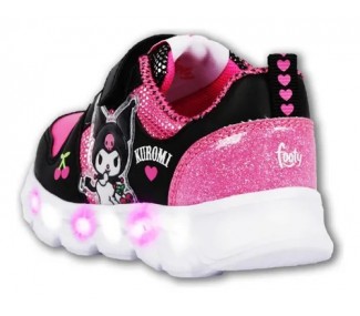 ZAPATILLAS FOOTY KUROMI KU303 NEGRO/FUCSIA ABROJO Y LUZ
