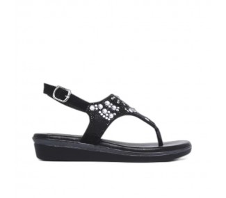 SANDALIA  CAVATINI  48-2297 CALEA NEGRO DEDO DET BRILLO