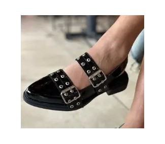 ZUECO SELENE - 1111 NEGRO/CH CASUAL PUNTA DET OJALES