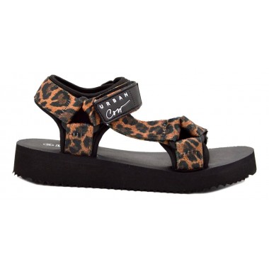 SANDALIAS URBAN COW TANGER NEGRO/AP 2 ABROJOS DET TIRAS