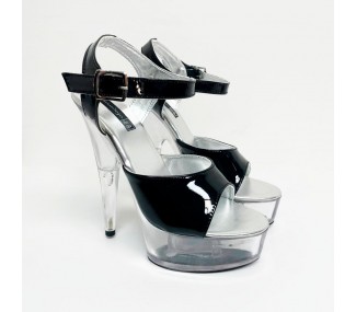 SANDALIA GO by CLZ  Z30 NEGRO CH FAJA T/ACRILICO