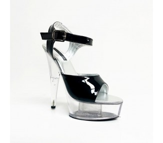 SANDALIA GO by CLZ  Z30 NEGRO CH FAJA T/ACRILICO