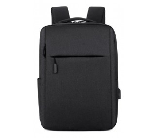 MOCHILA URBANA PORTA NOTEBOOK USB IMPERMEABLE NEGRO