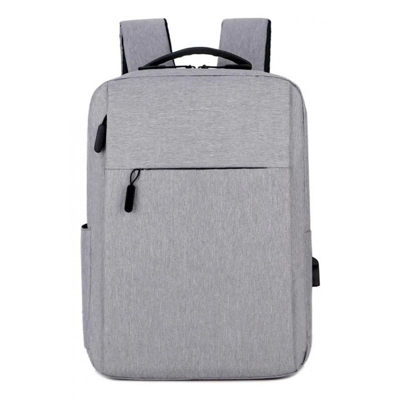 MOCHILA URBANA PORTA NOTEBOOK USB IMPERMEABLE GRIS
