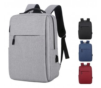 MOCHILA URBANA PORTA NOTEBOOK USB IMPERMEABLE BORDÓ