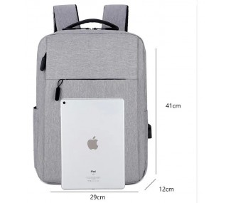 MOCHILA URBANA PORTA NOTEBOOK USB IMPERMEABLE BORDÓ