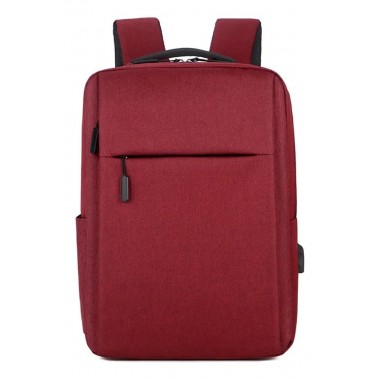 MOCHILA URBANA PORTA NOTEBOOK USB IMPERMEABLE BORDÓ