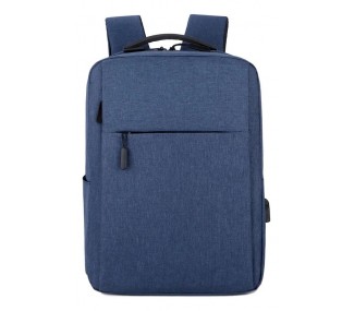 MOCHILA URBANA PORTA NOTEBOOK USB IMPERMEABLE AZUL