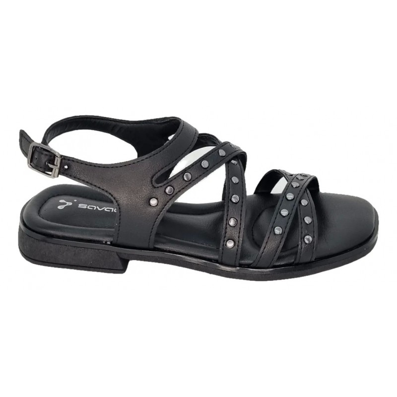 SANDALIA  SAVAGE EURO31 NEGRO TIRAS CRUZ